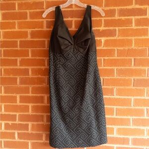 ETCETERA Textured Black with Stitched Gray Design Dress with Jacket Suit~Size 4